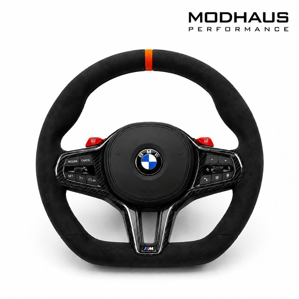 MODHAUS Performance BMW 2021 -2024 (PRE LCI) M2 M3 M4  Alcantara & Carbon Fiber Steering Wheel With Airbag